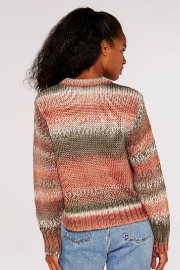 Apricot Pink Chunky Knit Multi Colour Jumper