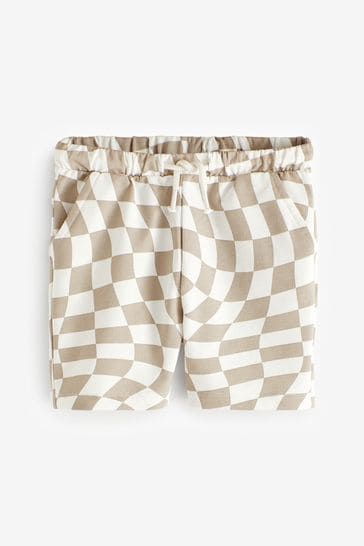 Stone Checkerboard Jersey Shorts (3mths-7yrs)