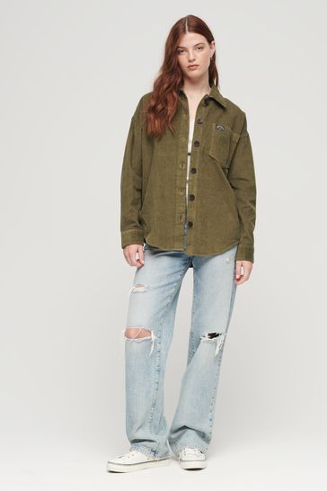 Buy Superdry Green Chunky Cord Overshirt Jacket from Next Denmark