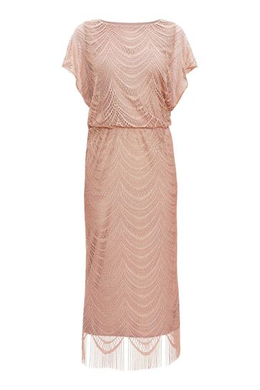 Buy Gina Bacconi Natural Arleen Long Blouson Fringe Hem