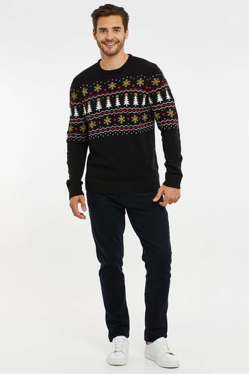 Mens black christmas jumper sale