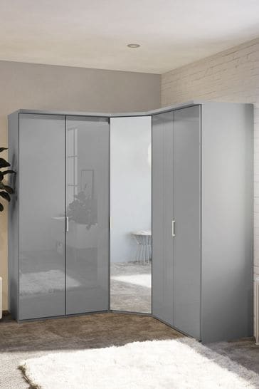 Corner on sale grey wardrobe