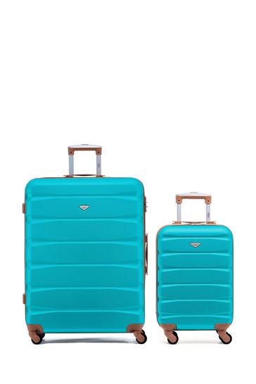 Set Of 2 Large Check-In & Small Carry-On Hardcase Travel Suitcase