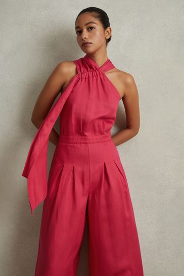 Reiss shop coral jumpsuit