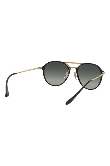 Black double outlet bridge sunglasses