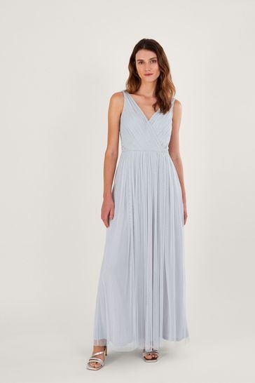 Monsoon Silver Anne Sustainable Mesh Maxi Dress