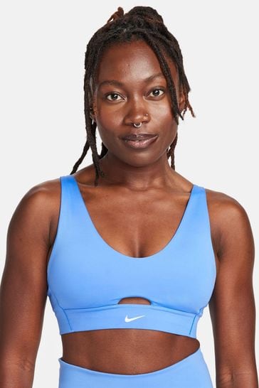 Nike Blue Medium Dri-FIT Indy Support Padded Cutout Sports Bra
