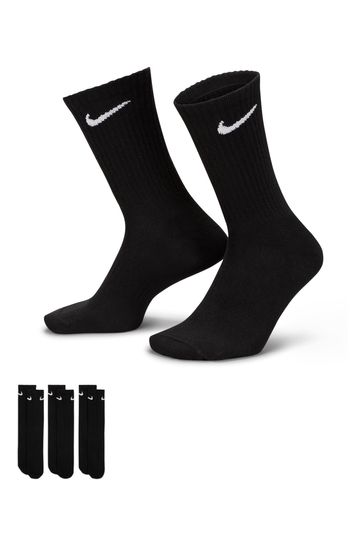 Pack de 3 calcetines ligeros negros para todos los días de Nike