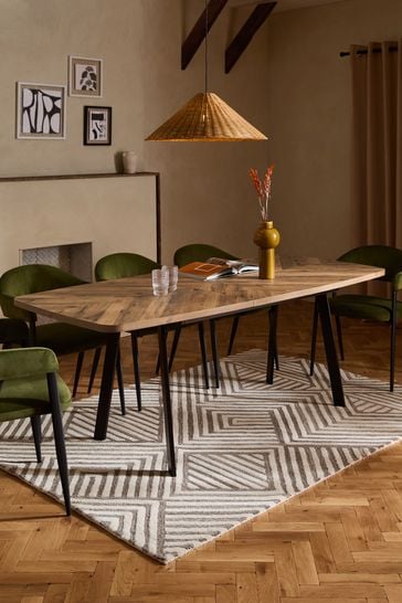 Chevron oak store dining table