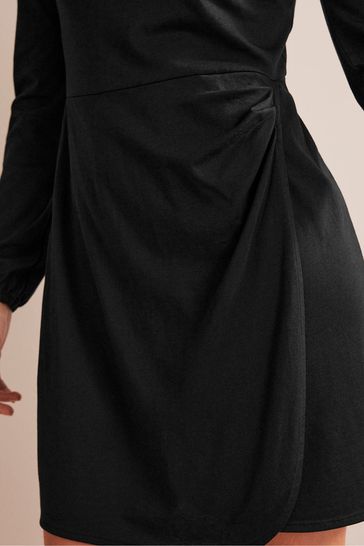 Black wrap new arrivals work dress