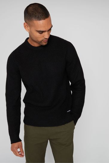 Threadbare Black Crew Neck Knitted Jumper