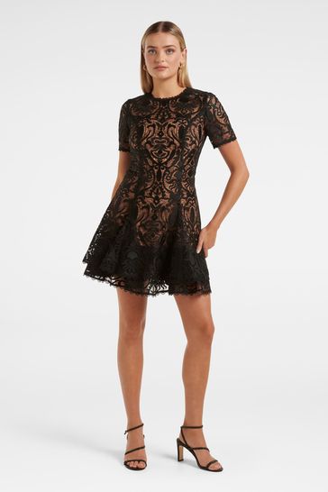 Buy Forever New Black Cornelia Layered Geo Lace Mini Dress from Next Poland