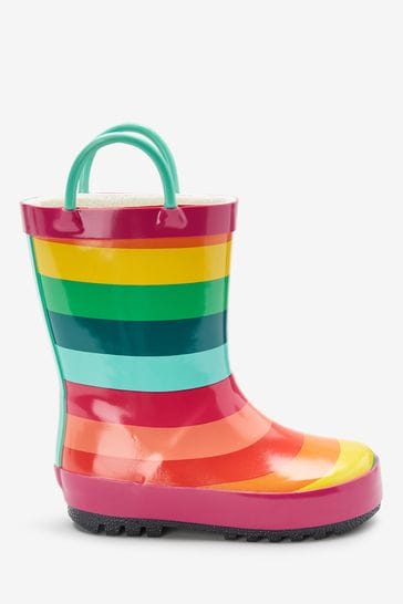 Rainbow Stripe Handle Wellies