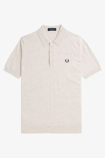 Fred Perry Merino Wool Blend Knitted Polo Shirt