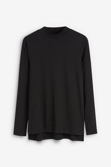 Plain black high neck hotsell top