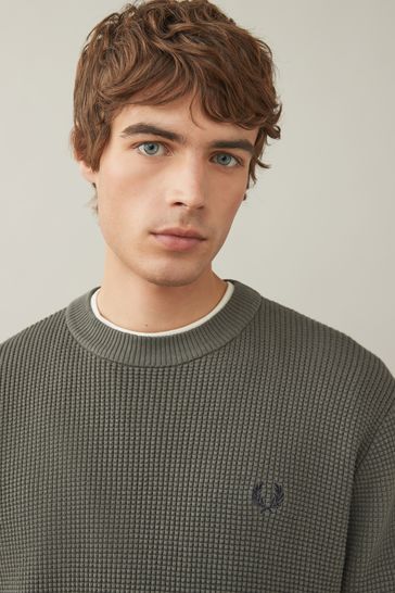 Fred perry waffle knit jumper shop