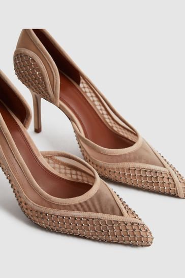 Nude embellished shoes online
