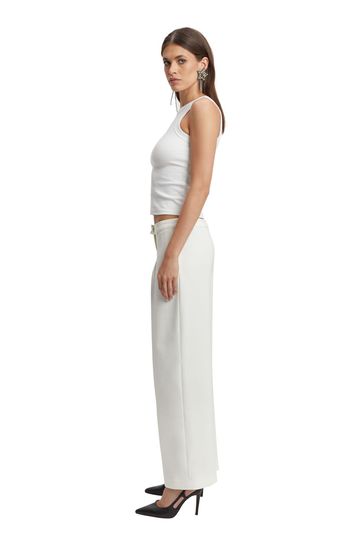 White tailored wide sales leg trousers
