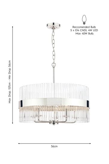 Laura Ashley Chrome Alexa 5 Light Ceiling Light Pendant