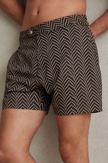 Buy Reiss Chocolate Ecru Melbourne Striped Swim Shorts from Next Poland