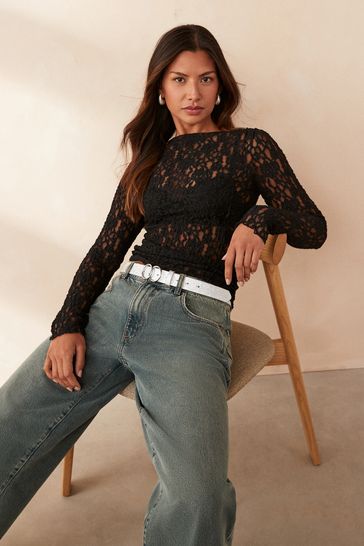 Silver double circle belt shop