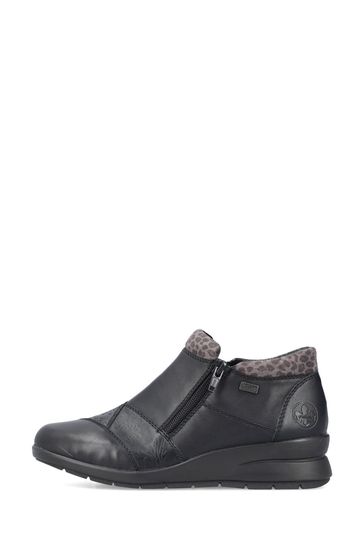 Rieker Womens Zipper Black Shoes