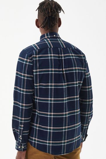 Barbour blue cheap check shirt