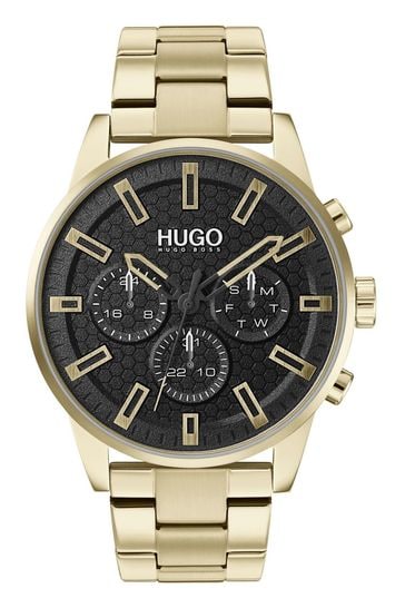 HUGO Seek Gold IP Bracelet Watch