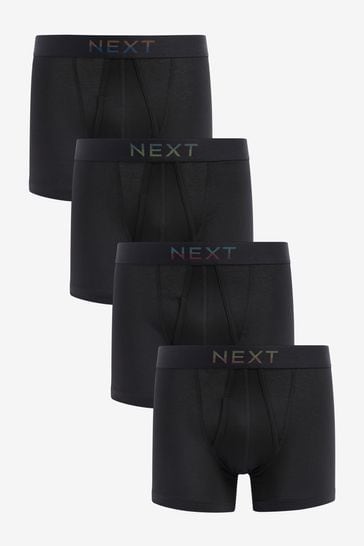 Pack de 4 bóxer negros ajustados con cinturilla