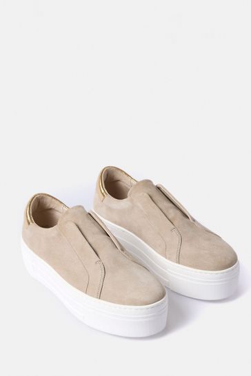 Buy Mint Velvet Cream Suede Trainers from Next Singapore