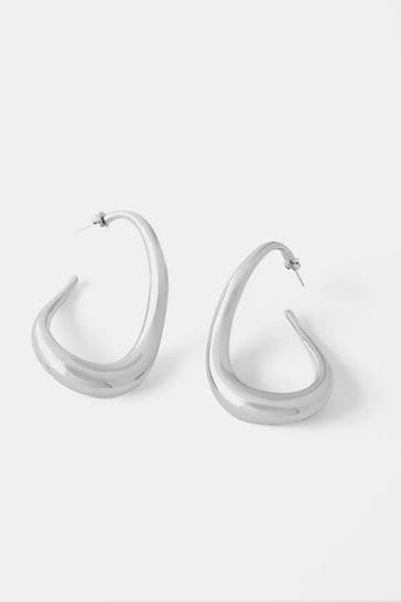 Mint Velvet Silver Tone Irregular Earrings