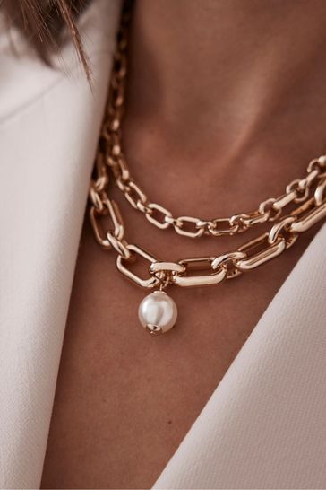 Mint Velvet Gold Tone Layered Necklace