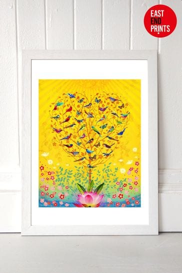 White The Sound of Sunshine by Fiona Watson Framed Print