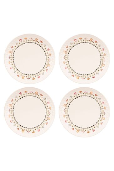 Cath Kidston Cream Painted Table Dinner Plates Set of 4