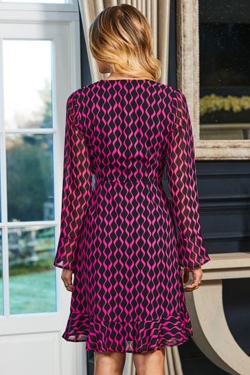 Black wrap around best sale dress