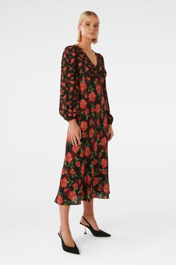 Mixed print midi dress top