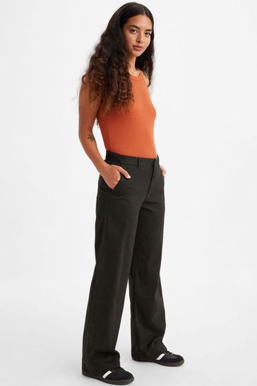 Black baggy hot sale trousers