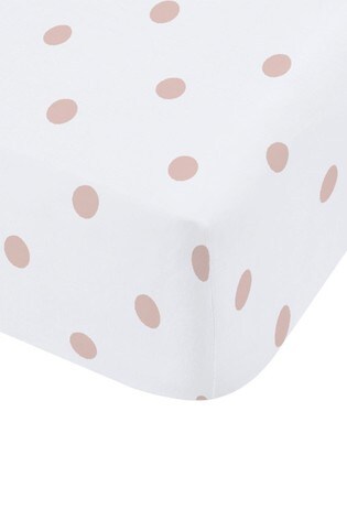 Catherine Lansfield Pink Dotty Brushed Cotton Fitted Sheet