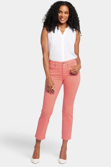 NYDJ Coral Pink Marilyn Straight Ankle Jeans