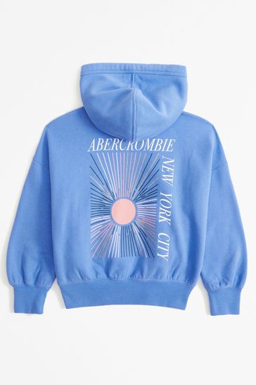 Buy Abercrombie Fitch Blue Sunshine Back Graphic Print Hoodie from Next Ireland