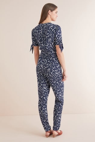 next navy floral jumpsuit