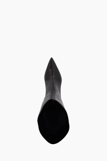 Buy Dune London Silver Smooth Kitten Heel Point Knee High Boots