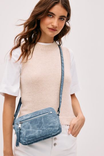 Blue Utility Stud Cross-Body Bag