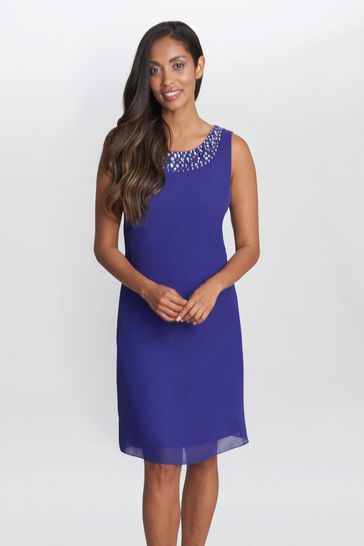 Buy Gina Bacconi Blue Joseline Short Chiffon Jacket Dress With