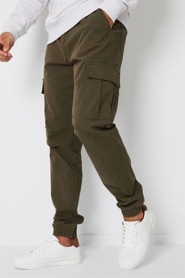 Threadbare Green Joggers Style Cargo Trousers with Stretch