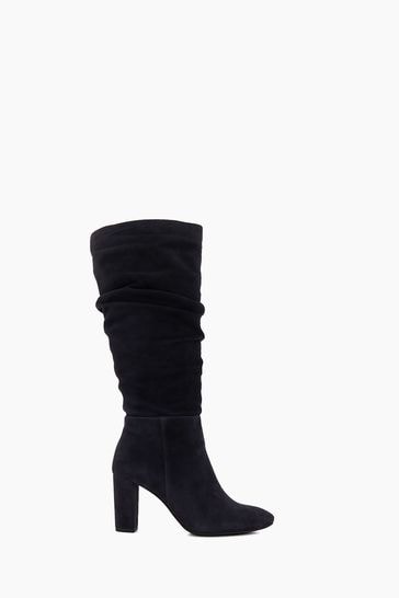 Dune black suede knee high best sale boots