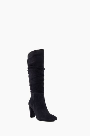 Dune suede best sale knee high boots