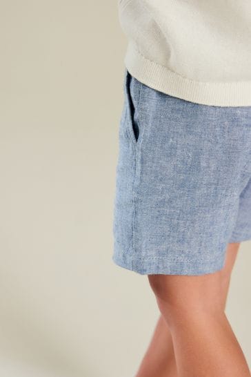 Blue chambray shorts hot sale