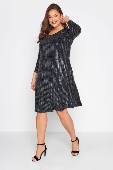 Black swing dress plus top size