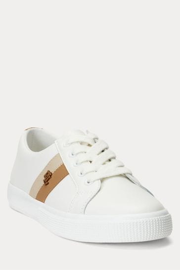 White trainers ralph lauren clearance